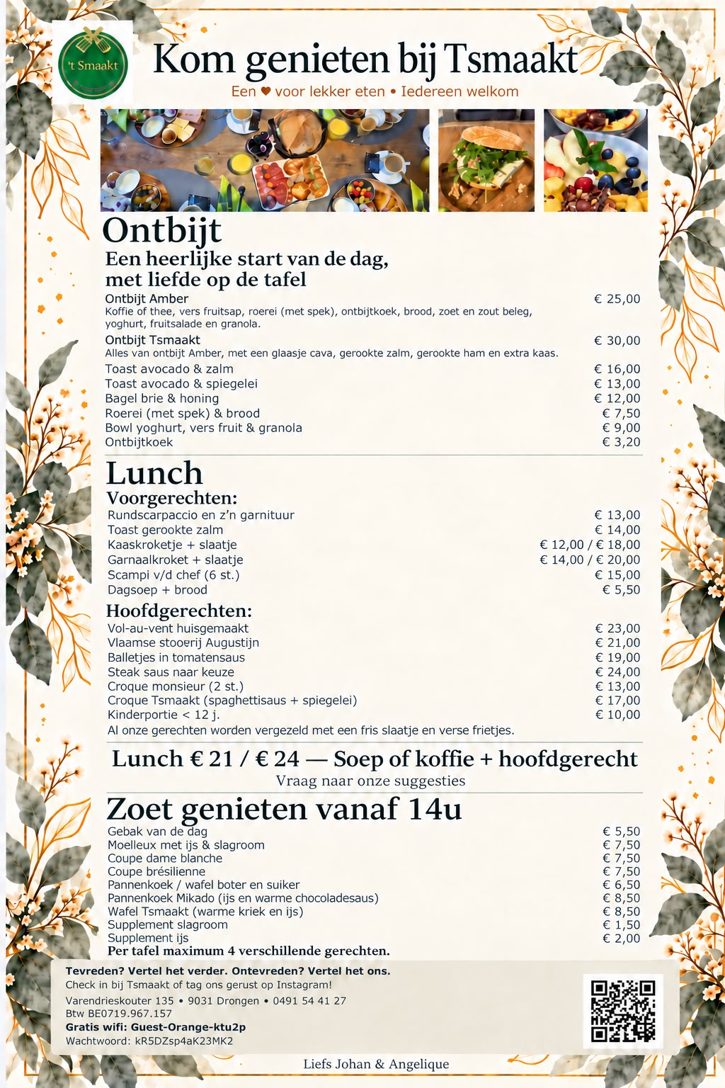 Menu eten